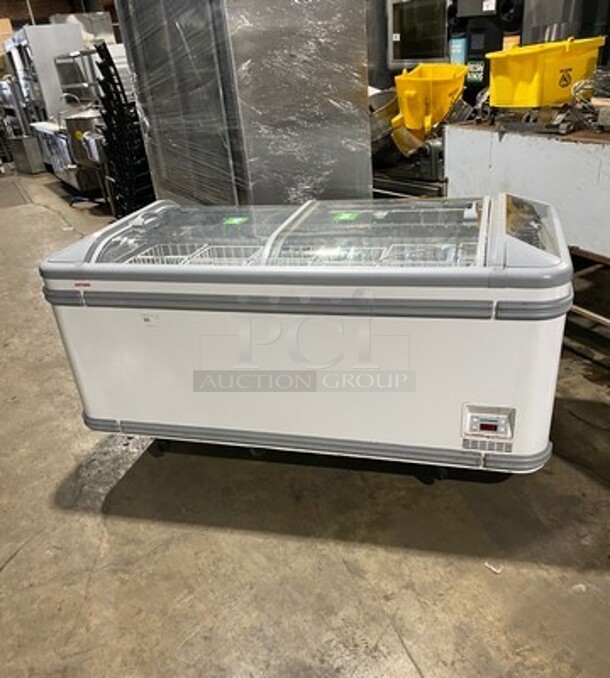 AHT Commercial Reach Down Chest Freezer Display! With Poly Coated Baskets! Model: MALTA185 SN: 30339300003010 120V 60HZ 1 Phase - Image 1 of 10