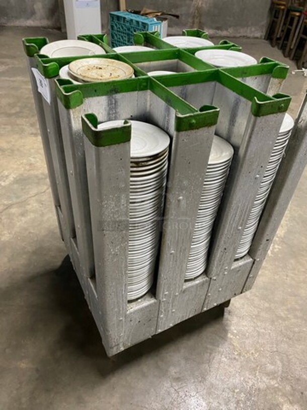 ALL ONE MONEY! DAD White Ceramic Plates! Includes Metro Dish Transport Cart! On Casters! - Image 2 of 8