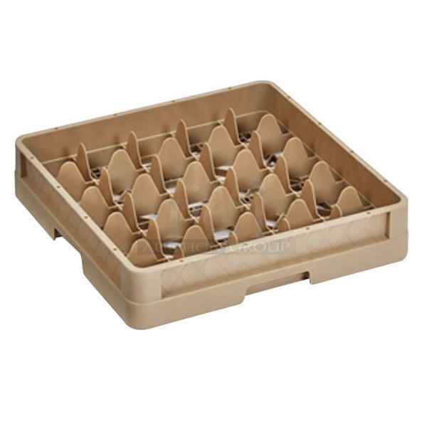 BRAND NEW IN THE BOX!! Vollrath CR10FFFFF Traex® 9 Compartment Beige Full-Size Closed Wall 11" Glass Rack with 5 Extenders - Image 1 of 3