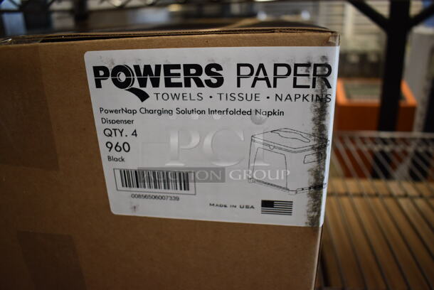 4 BRAND NEW IN BOX! Powers Paper 960-01 Black Poly Countertop PowerNap Charging Station Interfolded Napkin Dispensers. 4 Times Your Bid! - Image 10 of 10