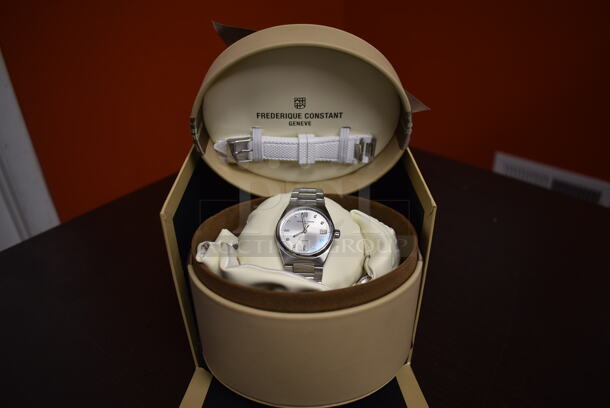 BRAND NEW IN BOX! Frederique Constant Lady Highlife Quartz FC-240SD2NH6B Watch w/ Extra Band