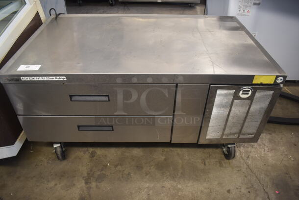2011 Delfield F2952C 2 Drawer Stainless Steel Refrigerated Chef Base on Commercial Casters 115 Volt, 1 Phase. Tested and Powers On But Does Not Get Cold
