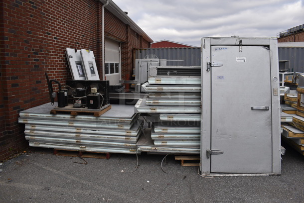 Mr Winter 8'x18'x7.5' Walk In Cooler Box w/ Tecumseh AWA9514ZXNXM 208-230 Volt, 1 Phase Compressor and Bohn SM-1080C 115 Volt, 1 Phase Condener. Does Not Have Floor. Pictures Of Unit Before Disassembly Are Included - Image 2 of 12