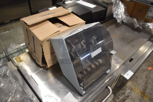 BRAND NEW IN BOX! Black Poly Wall Mount Paper Towel Dispenser. - Image 2 of 4