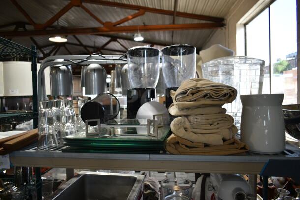 ALL ONE MONEY! Tier Lot of Various Items Including Glasses, Spatulas, Fabric - Image 1 of 8