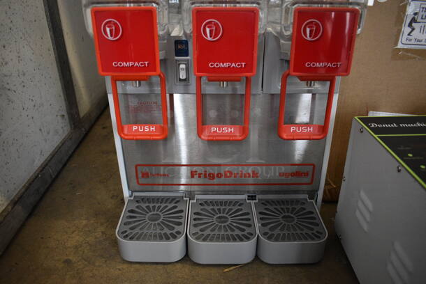 BRAND NEW! Ugolini Model 8/3 UL Stainless Steel Commercial Countertop 3 Hopper Refrigerated Beverage Machine w/ Drip Trays. 115 Volts, 1 Phase. 14x16x24. Tested and Working! - Image 4 of 7