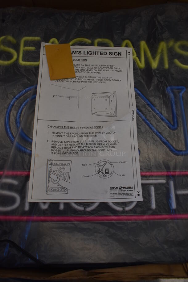 IN ORIGINAL BOX! Seagrams Gin Smooth Neon Light Up Sign.  - Image 4 of 4