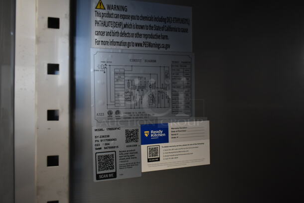 BRAND NEW SCRATCH AND DENT! 2023 Avantco 178SS3FHC Stainless Steel Commercial 3 Door Reach In Freezer w/ Poly Coated Racks and Commercial Casters. 115 Volts, 1 Phase. Stock Picture Used as Gallery. Tested and Working! - Image 7 of 12