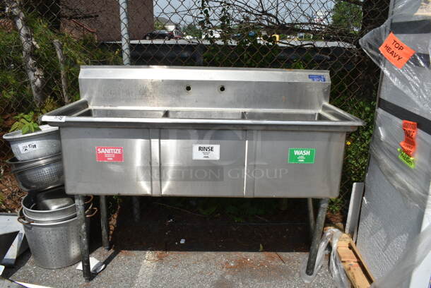 Stainless Steel 3 Bay Sink. Bays 8x14 - Image 1 of 3