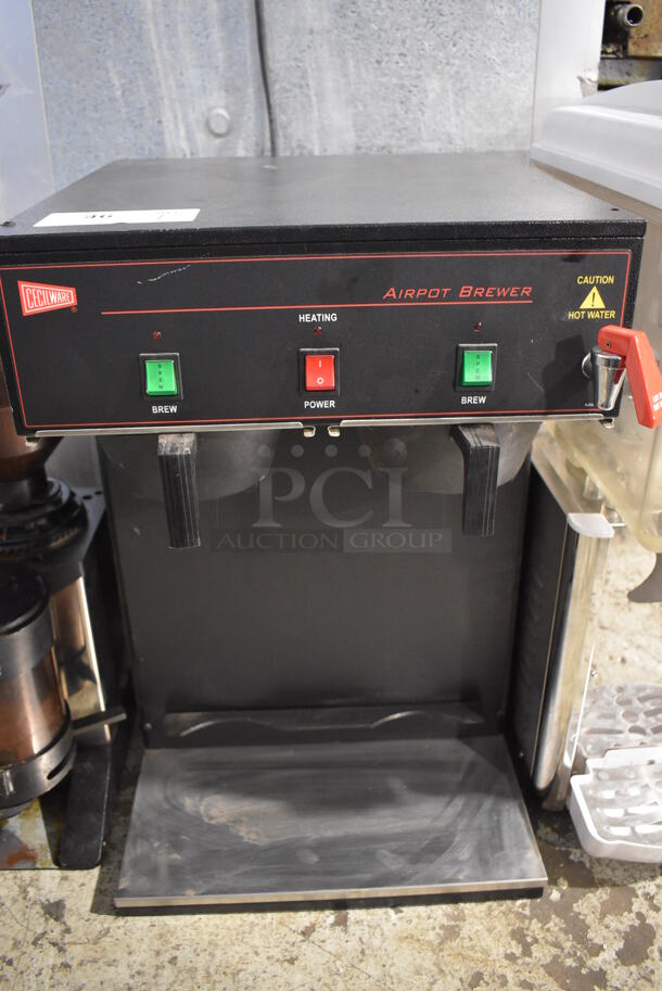 Cecilware APT100WT Metal Commercial Countertop Coffee Machine w/ Hot Water Dispenser and 2 Poly Brew Baskets. 120 Volts, 1 Phase. 16x20x25   - Image 1 of 5