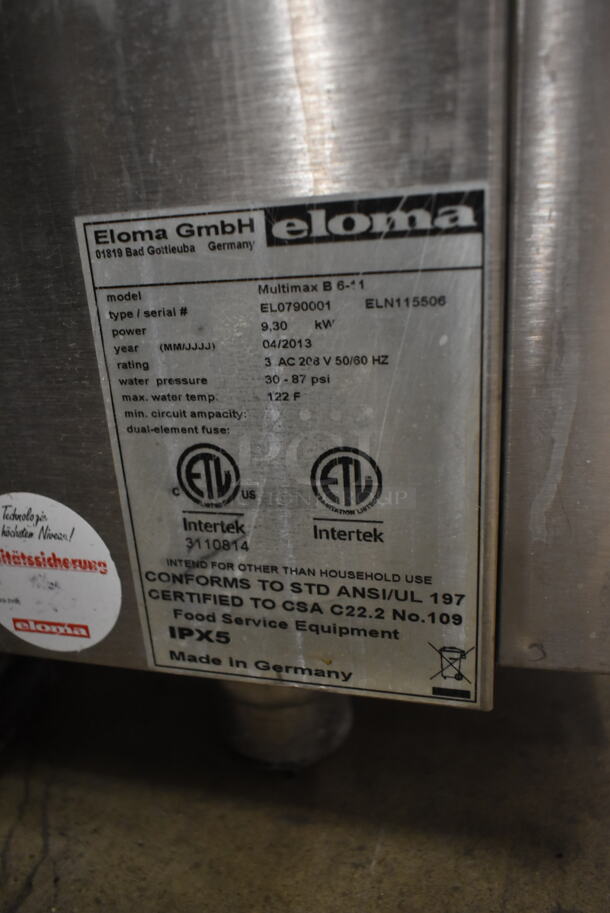 2 2013 Eloma Multimax B 6-11 Stainless Steel Commercial Electric Powered Full Size Electric Powered Combi Convection Ovens. 208 Volts, 3 Phase. 2 Times Your Bid! - Image 9 of 11