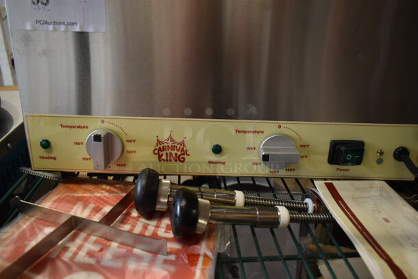 BRAND NEW SCRATCH AND DENT! Carnival King RWS35DBL Stainless Steel Commercial Double 3.5 Qt. Warmer with 2 Pumps. 120 Volts, 1 Phase. Tested and Working! - Image 3 of 6