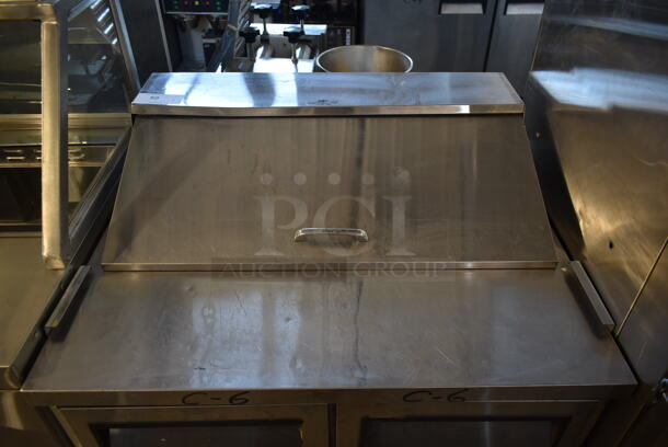 Turbo Air MST-36 Stainless Steel Commercial Sandwich Salad Prep Table Bain Marie Mega Top on Commercial Casters. 115 Volts, 1 Phase. Tested and Powers On But Does Not Get Cold - Image 3 of 7