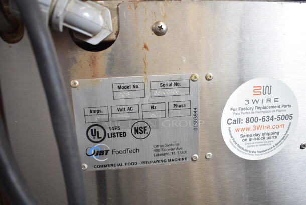 Fresh N Squeeze POS-1 Stainless Steel Commercial Floor Style Automatic Citrus Juicer on Commercial Casters. Missing Pieces. 120 Volts, 1 Phase. Tested and Working! - Image 7 of 7