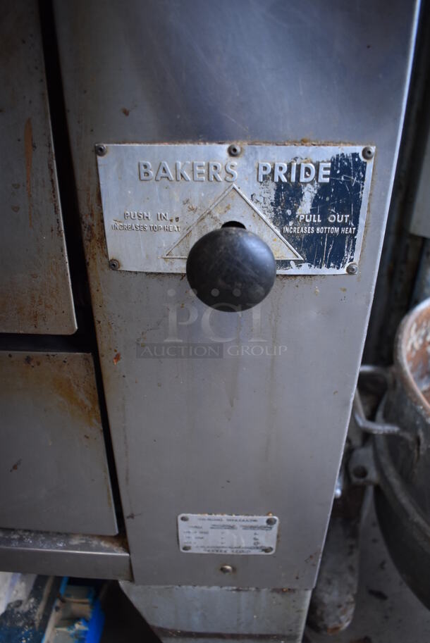 2 Bakers Pride Stainless Steel Commercial Natural Gas Powered Single Deck Pizza Ovens w/ Cooking Stones. Appears To Be Model Y600. 78x45x66.5. 2 Times Your Bid! - Image 4 of 11