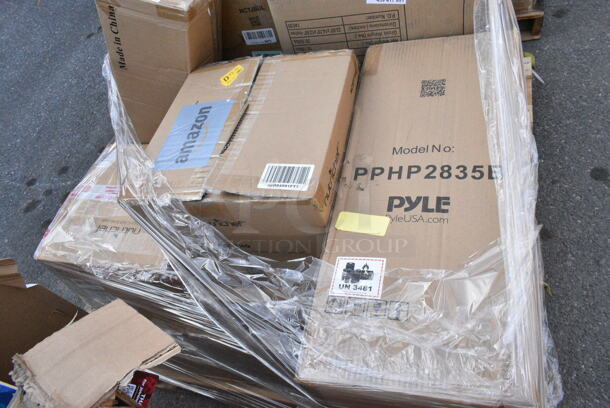 16 IN ORIGINAL BOX! Items Including NutriChef NCTJBUL Tagine Moroccan Cast Iron Cooker Pot, Pyle PPHP2835B Dual 8 Inch Portable Speaker, NutriChef NCSPT14Q Stainless Steel Cookware Stockpot - 14 Quart, Heavy Duty Induction Pot. 16 Times Your Bid!  - Image 5 of 8