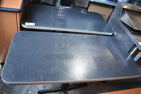 2 Dining Height Table on Black Metal Table Base. 2 Times Your Bid!