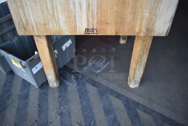 John Boos Wooden Butcher Block Meat Cutting Station. - Image 5 of 5