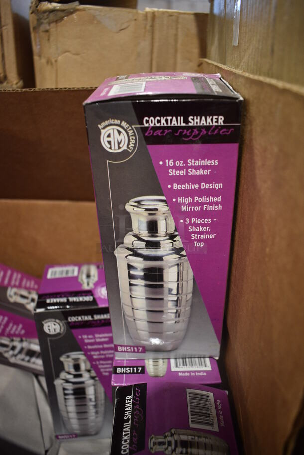 8 BRAND NEW IN BOX! American Metalcraft Stainless Steel Shakers. 8 Times Your Bid!