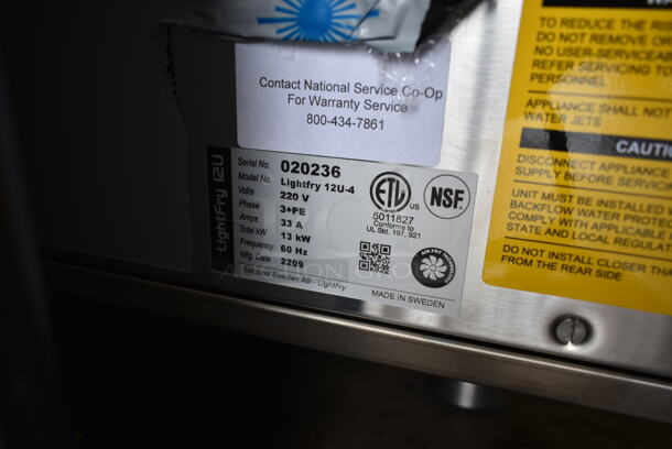 BRAND NEW SCRATCH AND DENT! 2022 Lightfry LF12U-4 Stainless Steel Commercial Electric Powered Air Fryer. Stock Picture Used as Gallery. 220 Volts, 3 Phase.  - Image 8 of 9
