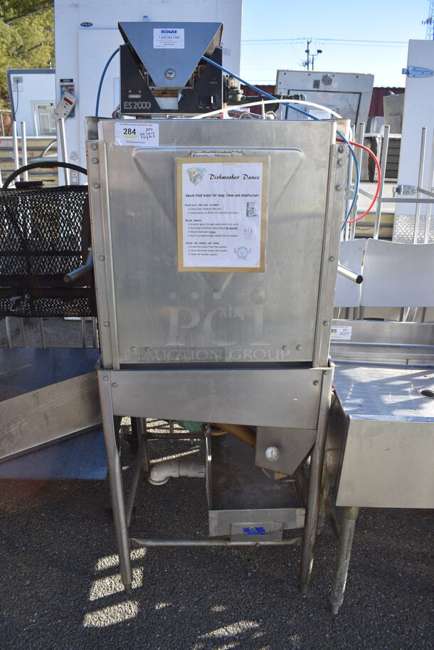 Jackson ES-2000 Stainless Steel Commercial Straight Pass Through Dishwasher. Goes GREAT w/ Lots 292 and 293! 115 Volts, 1 Phase. 30x26x70