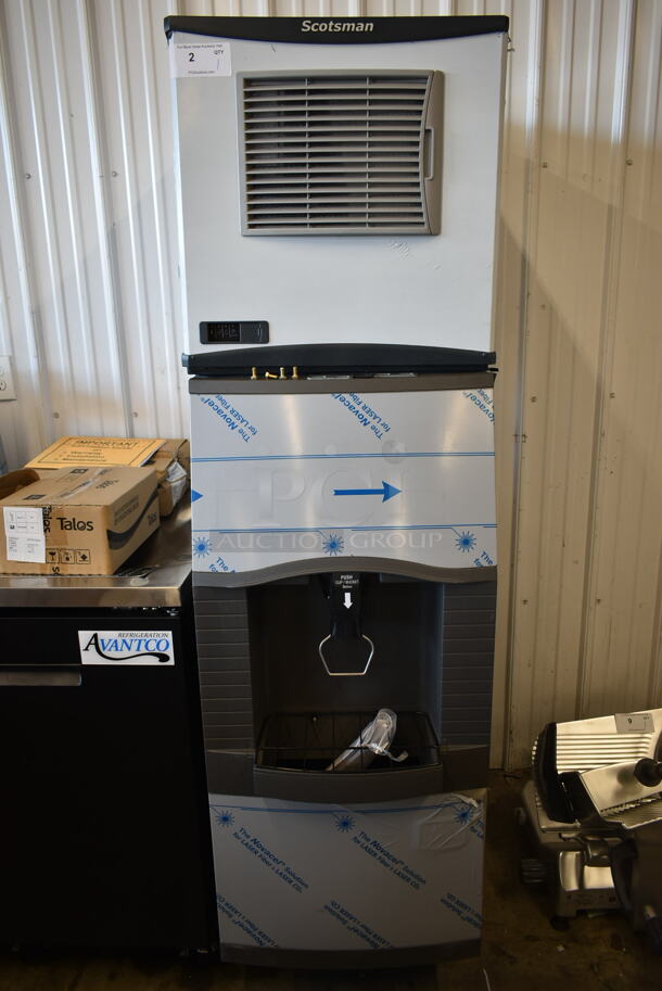 BRAND NEW! 2023 Scotsman NS0422A-1B Stainless Steel Commercial Ice Head on Scotsman SPA162-161 Commercial Bin and Dispenser. 115 Volts, 1 Phase. - Image 1 of 12