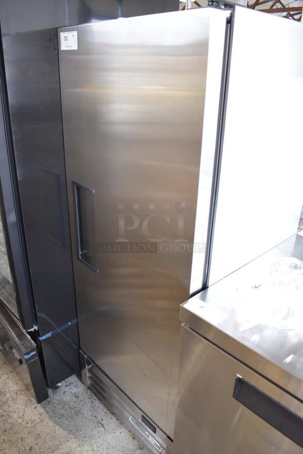 BRAND NEW SCRATCH AND DENT! 2024 True T-12F-HC Stainless Steel Commercial Single Door Reach In Freezer w/ Poly Coated Racks. 115 Volts, 1 Phase. Tested and Powers On But Does Not Get Cold - Image 2 of 4