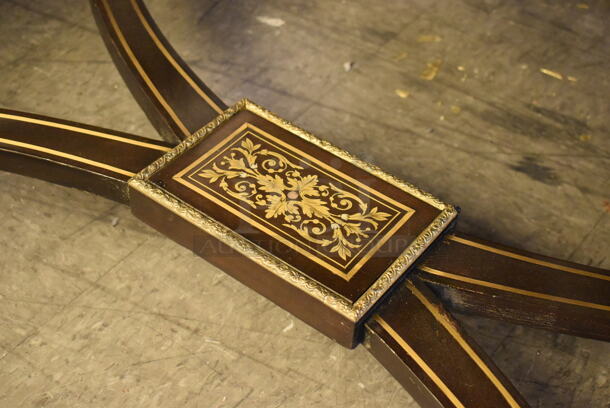 CUSTOM MADE Wooden Reproduction of Napoleon III Writing Desk w/ Inlaid Mother of Pearl. - Image 11 of 11