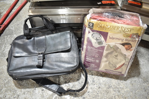 2 Items; Black Briefcase and Slumber Rest Warming Blanket. 2 Times Your Bid!