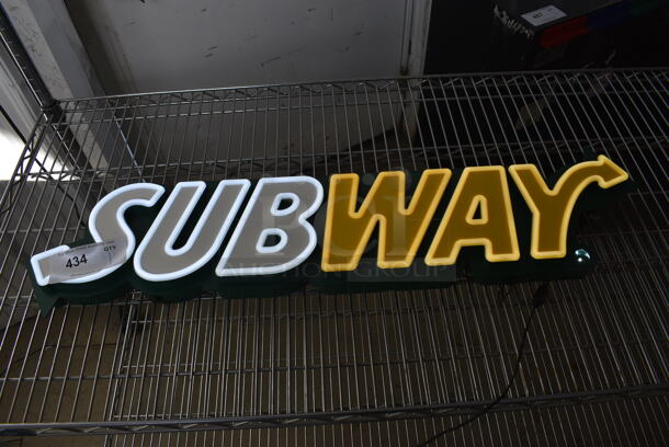Subway Light Up Sign. 34x2.5x9. Tested and Working!