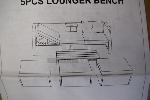 BRAND NEW SCRATCH AND DENT! WF281055AAA 5 Piece Lounger Bench - Image 1 of 7