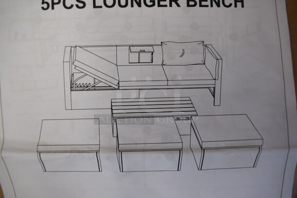 BRAND NEW SCRATCH AND DENT! WF281055AAA 5 Piece Lounger Bench