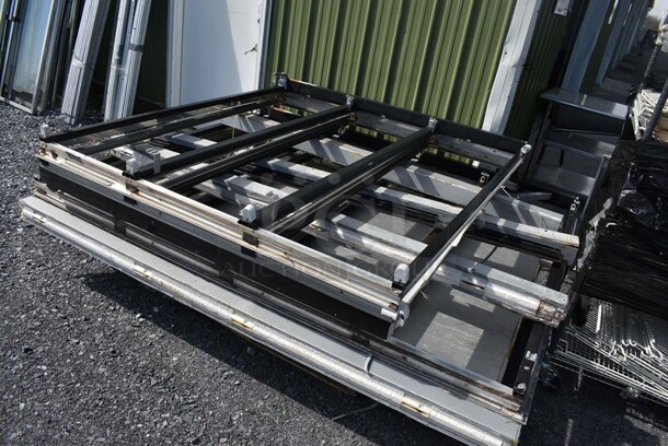 ALL ONE MONEY! Lot of Metal Frame Pieces w/ 14 Glass Doors. Door Frame Measures 70x9x76. - Image 2 of 9