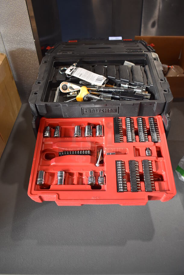 Craftsman Black and Red Poly Tool Box w/ Contents.  - Image 4 of 6