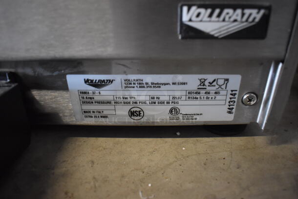 BRAND NEW SCRATCH AND DENT! Vollrath VBBE4-37-S Stainless Steel Commercial Countertop Quadruple 5.28 Gallon Bowl Refrigerated Beverage Dispenser with Stirring Paddle Circulation. 115 Volts, 1 Phase. Hoppers Are Stuck Together. Tested and Powers On - Image 9 of 10