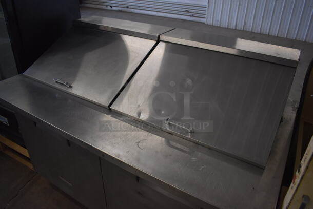 2011 True TSSU-60-24M-B-ST Stainless Steel Commercial Sandwich Salad Prep Table Bain Marie Mega Top on Commercial Casters. 115 Volts, 1 Phase. 61x34x48. Tested and Working! - Image 3 of 9
