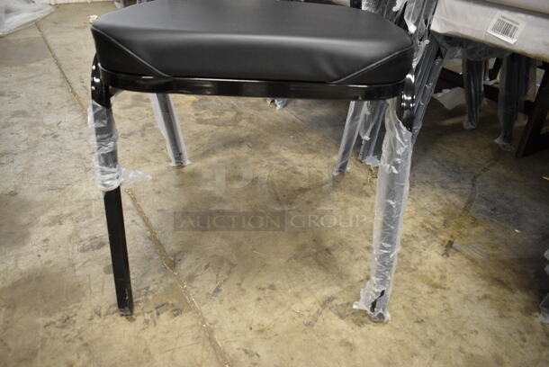56 BRAND NEW SCRATCH AND DENT! Lancaster Table & Seating 164CHAIRBKBK Black Stackable Chair with 2" Padded Seat. 56 Times Your Bid!  - Image 5 of 7