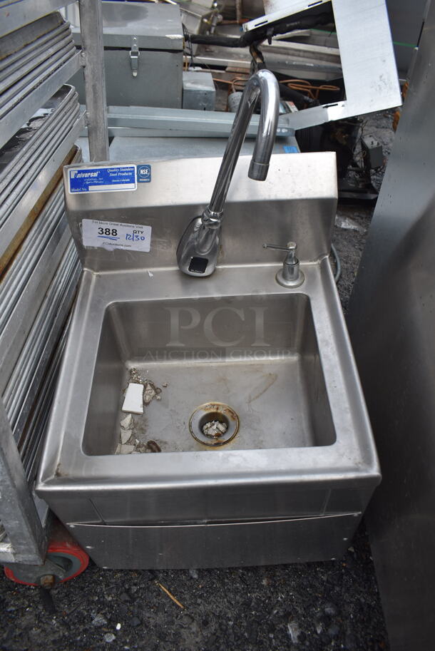 Stainless Steel Commercial Single Bay Sink w/ Faucet. 15.5x16.5x18