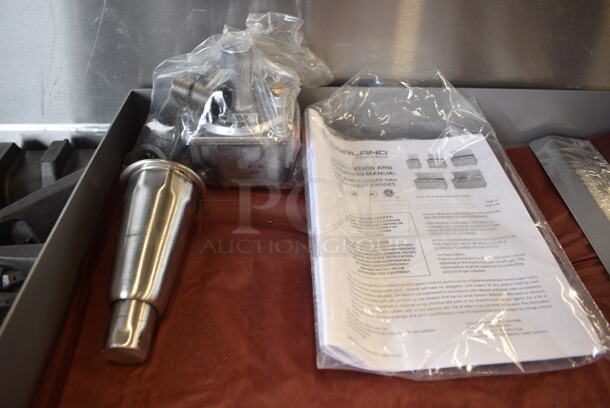 BRAND NEW SCRATCH AND DENT! 2022 Garland G60-6G24CC Stainless Steel Commercial Propane Gas 6 Burner 60" Range with 24" Griddle, Over Shelf, Back Splash and 2 Convection Ovens. 310,000 BTU.  - Image 4 of 12
