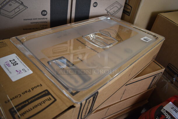 ALL ONE MONEY! Lot of 24 BRAND NEW IN BOX! Rubbermaid Clear Poly Full Size Drop In Bin Lids - Image 2 of 3