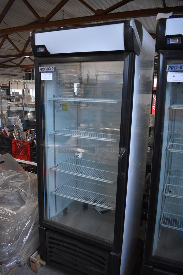 BRAND NEW! Pro-Kold CV16-ULH Metal Commercial Single Door Reach In Freezer Merchandiser w/ Poly Coated Racks. 120 Volts, 1 Phase. 30x28x79. Tested and Working!