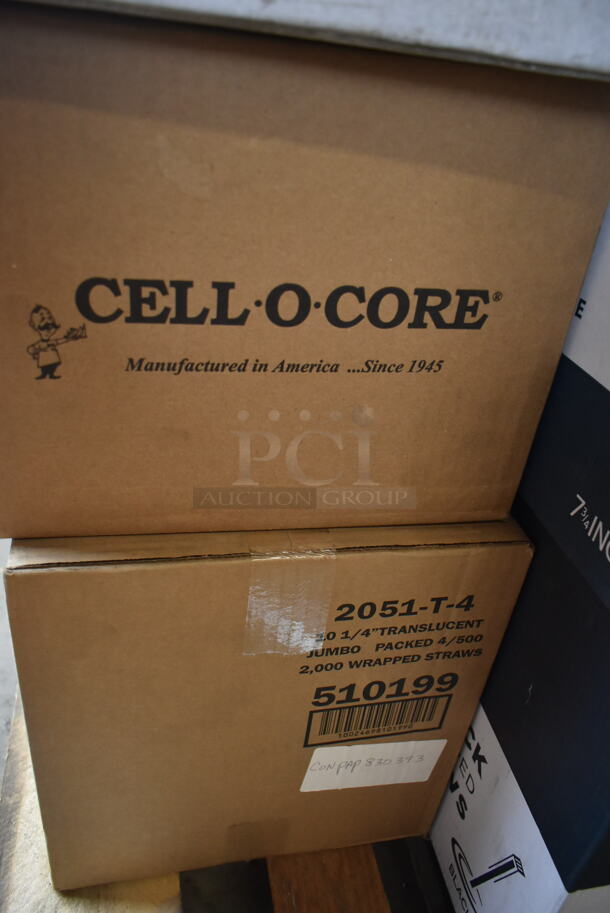 PALLET LOT of 42 BRAND NEW IN BOX! Arcoroc 8009524 Wine Glasses, Prime Source Paper Straws, Brown Paper Bags, NetChoice 420282 Straws, 510199 Straws, Sip N Joy 7" Straws, Cellocore Straws, Bormior Rocco 4912Q016 Rocks Glasses. 42 Times Your Bid! - Image 6 of 11