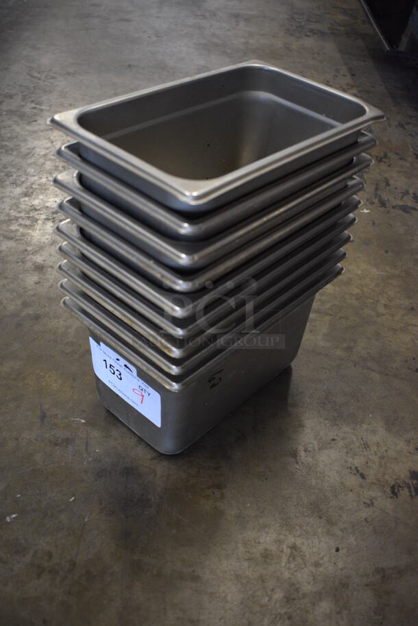 9 Stainless Steel 1/4 Size Drop In Bins. 1/4x6. 9 Times Your Bid!