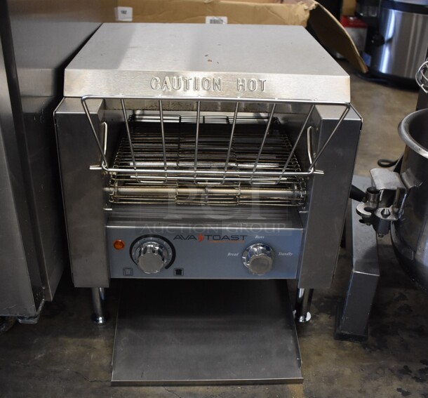 IN ORIGINAL BOX! Avatoast 184T140 Stainless Steel Commercial Countertop Conveyor Toaster Oven. 120 Volts, 1 Phase. 14.5x17x12. Tested and Working!