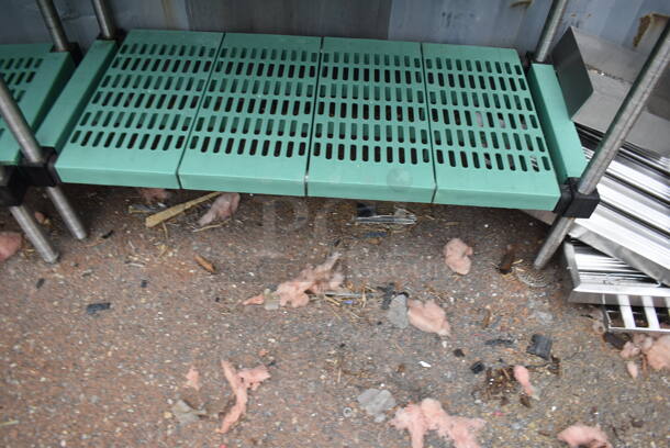 Metal and Poly 4 Tier Shelving Unit. BUYER MUST DISMANTLE. PCI CANNOT DISMANTLE FOR SHIPPING. PLEASE CONSIDER FREIGHT CHARGES. - Image 3 of 3