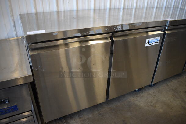 Avantco 178SSUC48RHC Stainless Steel Commercial 2 Door Undercounter Cooler on Commercial Casters. 115 Volts, 1 Phase. Unit Was Only Used a Few Times as a Demonstration at a Trade Show. 47.5x29.5x35.5. Tested and Working! - Image 2 of 7