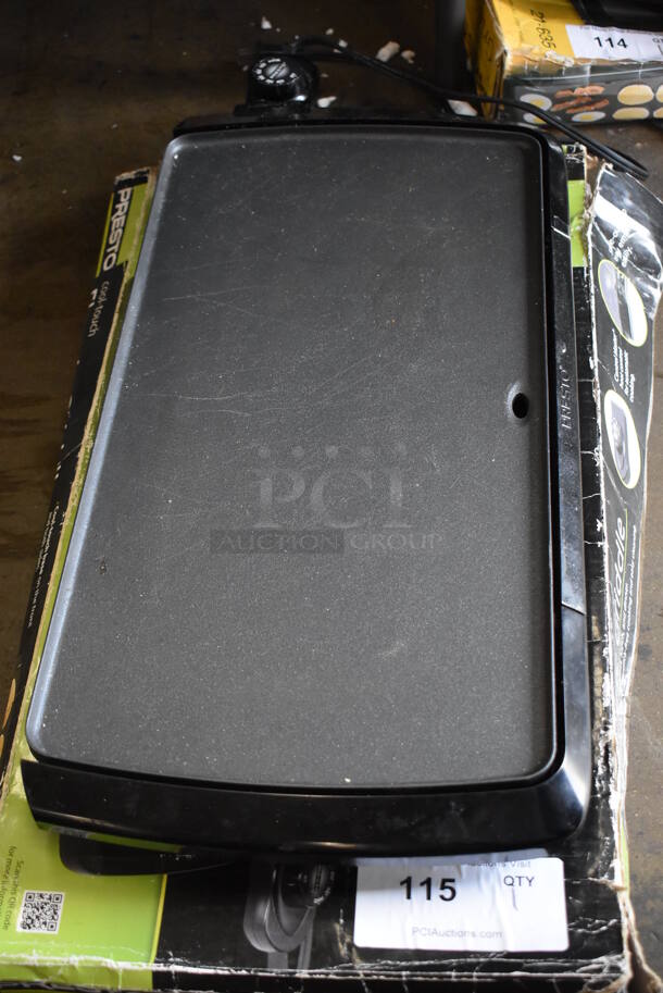 IN ORIGINAL BOX! Presto Metal Countertop Electric Griddle. 120 Volts, 1 Phase. 23x11.5x2.5 - Image 3 of 4