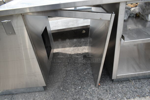 BRAND NEW SCRATCH AND DENT! Stainless Steel Commercial Counter w/ Sink Bay, Faucet, Handles and Under Shelves. - Image 6 of 9