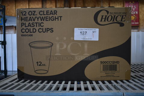 Box of BRAND NEW Choice 500CC12HD 12 oz Clear Heavyweight Plastic Cold Cups