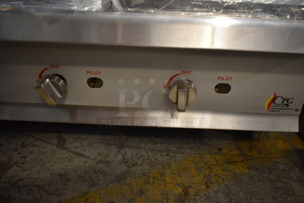 BRAND NEW SCRATCH AND DENT! 2022 Cooking Performance Group 351GMCPG48NL Stainless Steel Commercial Countertop Natural Gas Powered Flat Top Griddle. 120,000 BTU.  - Image 5 of 7